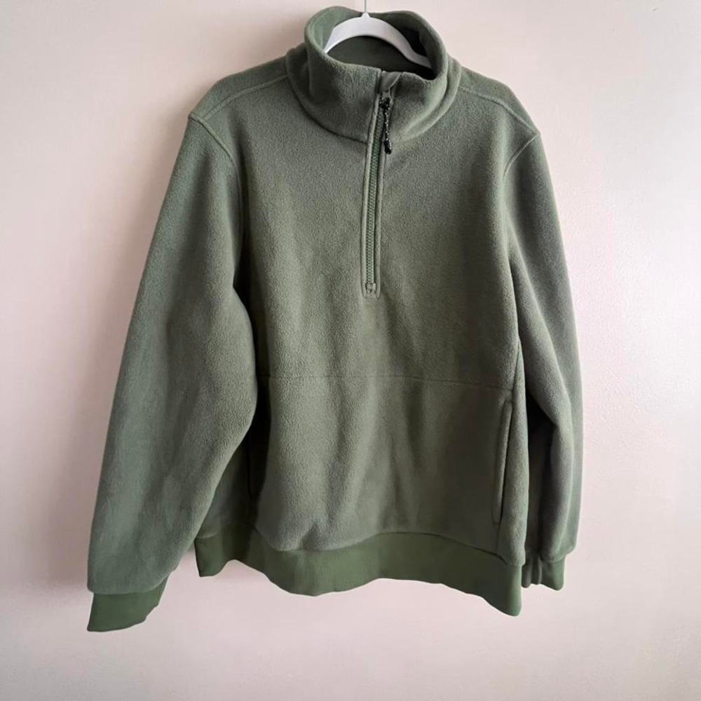 Alder Apparel Moss Green Recycled Polar Fleece Quarter Zip Pullover Size 3X